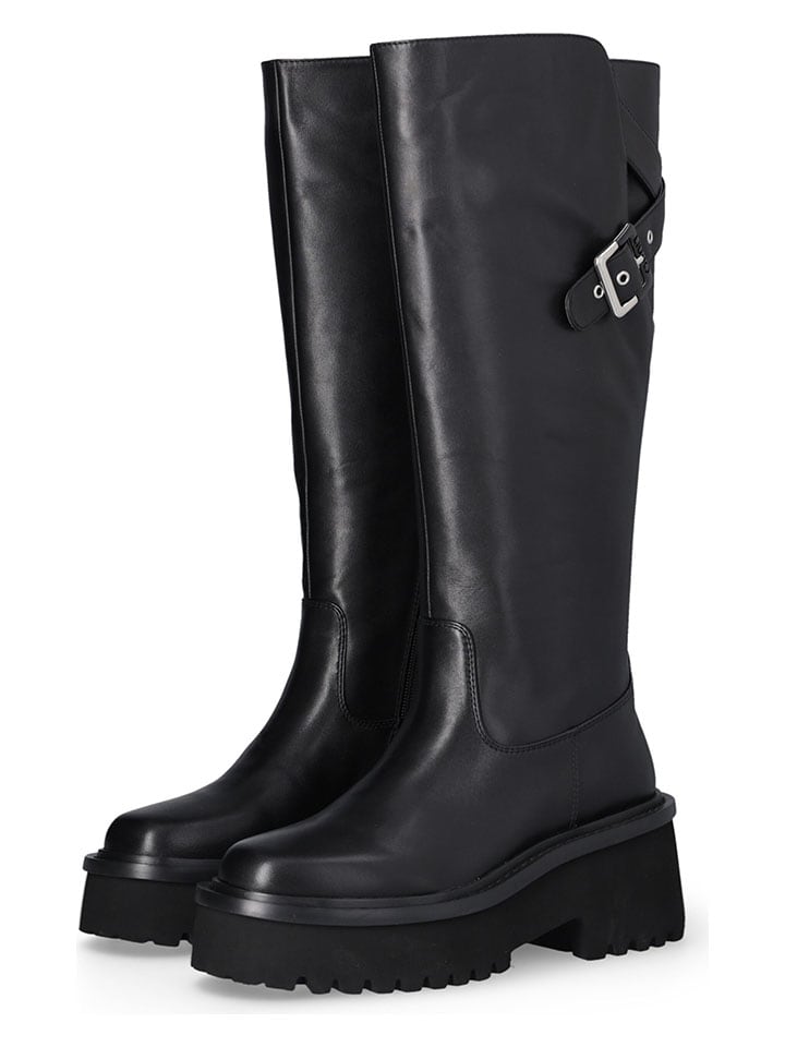 Topánky Liu Jo Schwarz 110352 Leder-Stiefel in Schwarz - 2