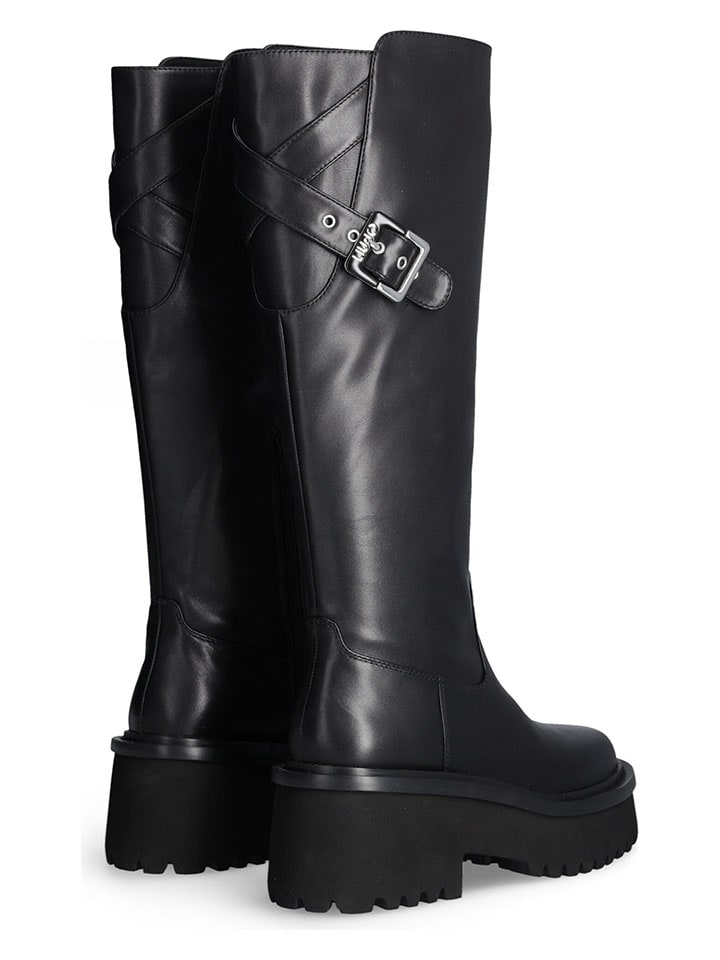 Topánky Liu Jo Schwarz 110352 Leder-Stiefel in Schwarz - 3