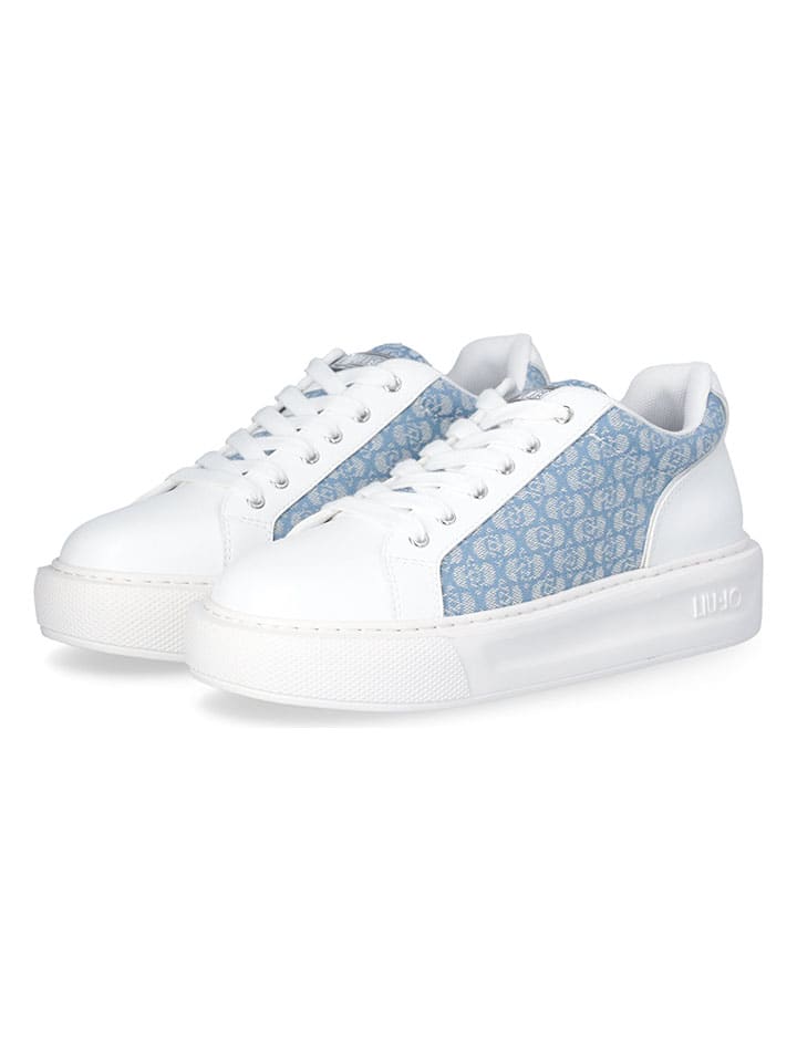 Tenisky Liu Jo Weiß/ Hellblau 9502072 Leder-Sneakers in Weiß/ Hellblau - 2