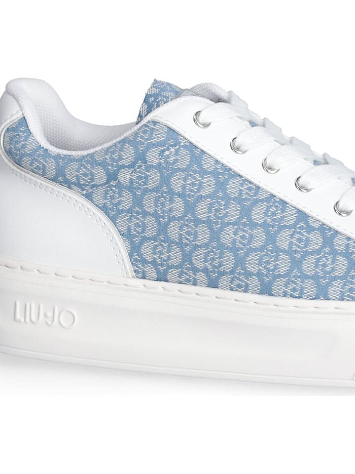Tenisky Liu Jo Weiß/ Hellblau 9502072 Leder-Sneakers in Weiß/ Hellblau - 5