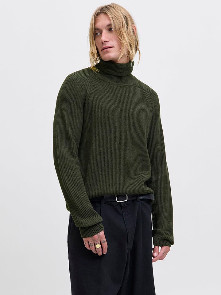 Sveter Jack & Jones Khaki 969980 Rollkragenpullover in Khaki - 1