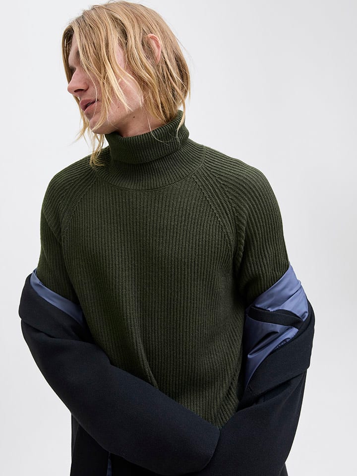 Sveter Jack & Jones Khaki 969980 Rollkragenpullover in Khaki - 6