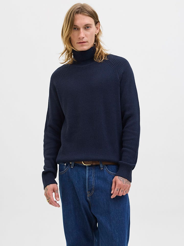 Sveter Jack & Jones Dunkelblau 1150771 Rollkragenpullover in Dunkelblau - 1