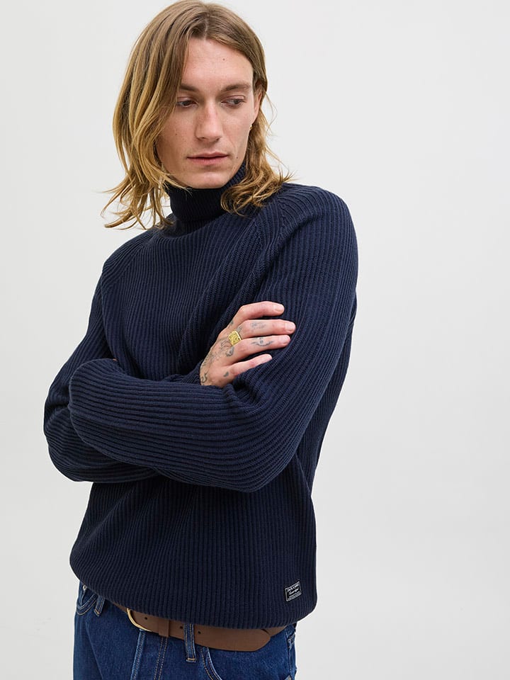 Sveter Jack & Jones Dunkelblau 1150771 Rollkragenpullover in Dunkelblau - 4