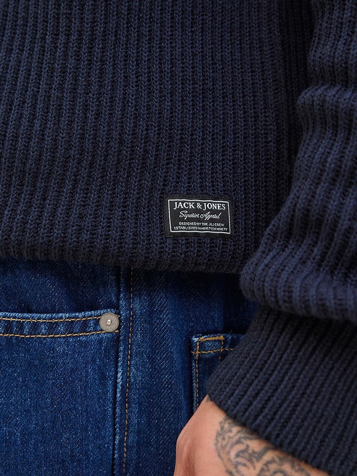 Sveter Jack & Jones Dunkelblau 1150771 Rollkragenpullover in Dunkelblau - 6