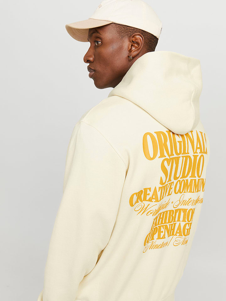 Mikina Jack & Jones Creme 1878050 Hoodie in Creme - 4