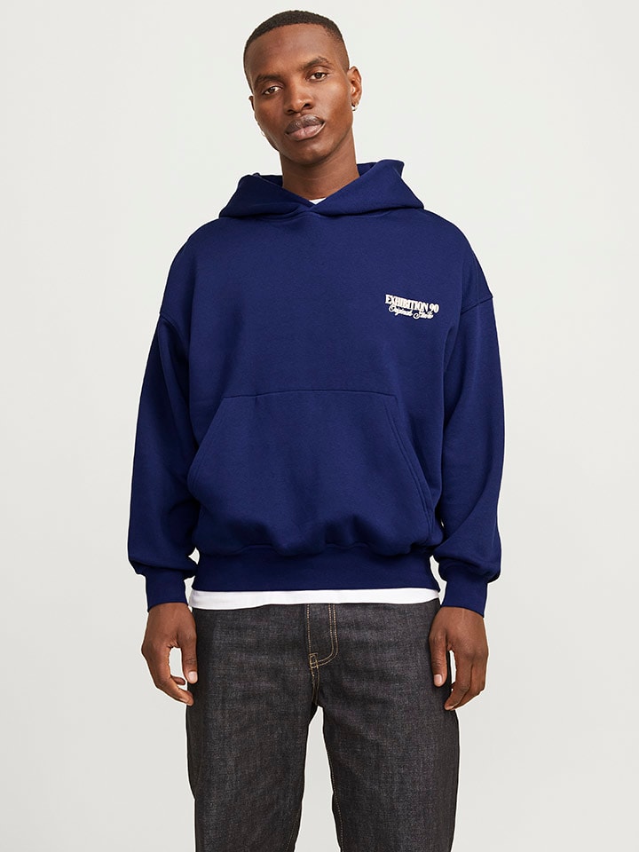 Mikina Jack & Jones Dunkelblau 331352 Hoodie in Dunkelblau - 3