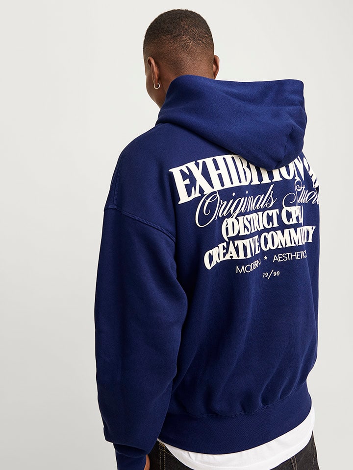 Mikina Jack & Jones Dunkelblau 331352 Hoodie in Dunkelblau - 4