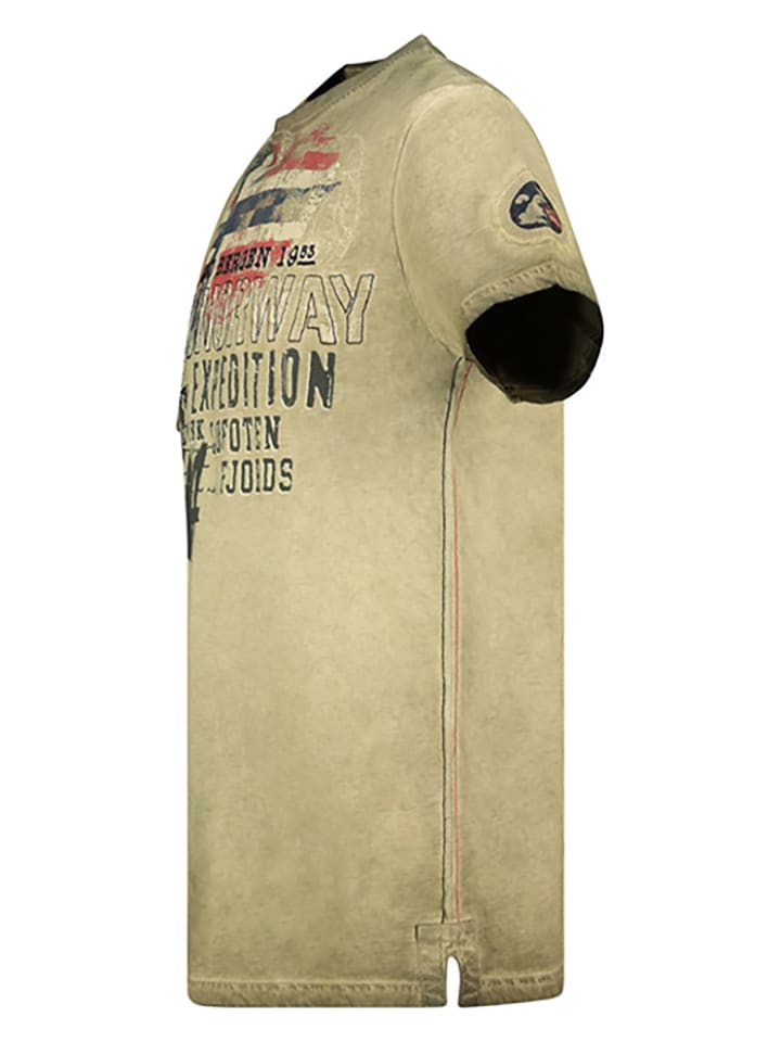 Tričko Geographical Norway Khaki 7124090 Shirt "Jelegant" in Khaki - 3