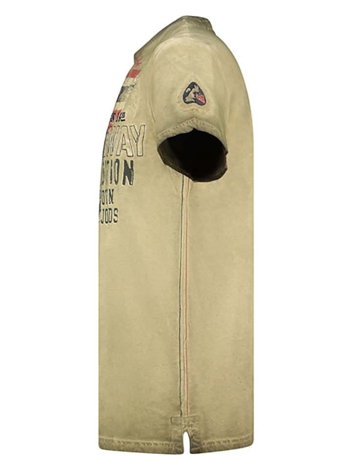 Tričko Geographical Norway Khaki 7124090 Shirt "Jelegant" in Khaki - 4