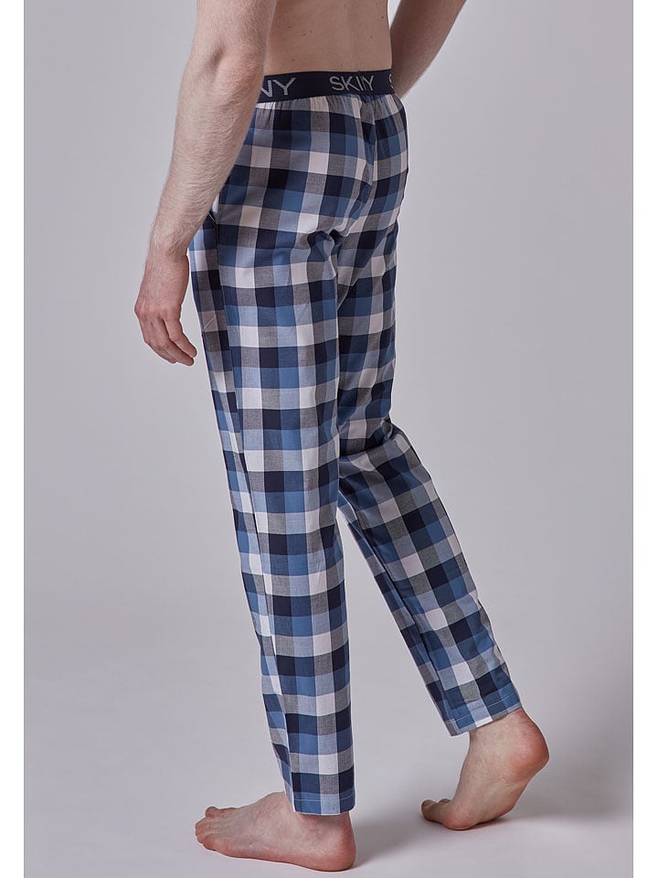 Skiny Blau/ Weiß 3321885 Pyjama-Hose in Blau/ Weiß - 2
