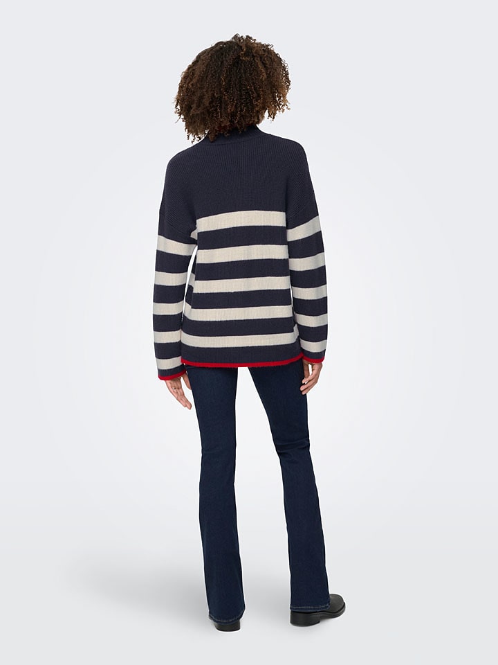 ONLY Dunkelblau/ Weiß/ Rot 607241 Pullover in Dunkelblau/ Weiß/ Rot - 2