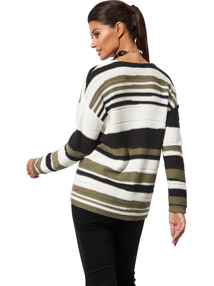 WITT WEIDEN Weiß/ Khaki 3099387 Pullover in Weiß/ Khaki in Weiß/ Khaki - 3