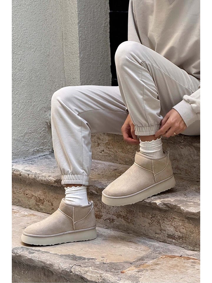 Boty trendyol Beige 4096617 Leder-Ankle-Boots in Beige - 2