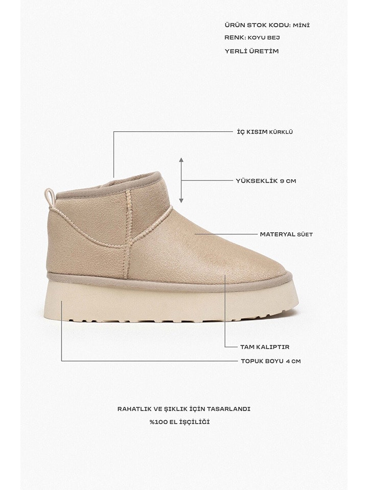 Boty trendyol Beige 4096617 Leder-Ankle-Boots in Beige - 8