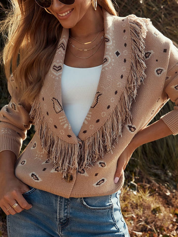 Milan Kiss Hellbraun 6013244 Cardigan in Hellbraun - 4