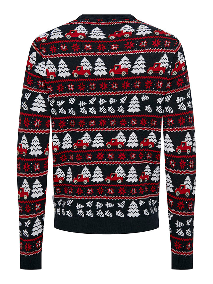 Svetr ONLY & SONS Schwarz/ Rot 7795177 Pullover in Schwarz/ Rot - 7