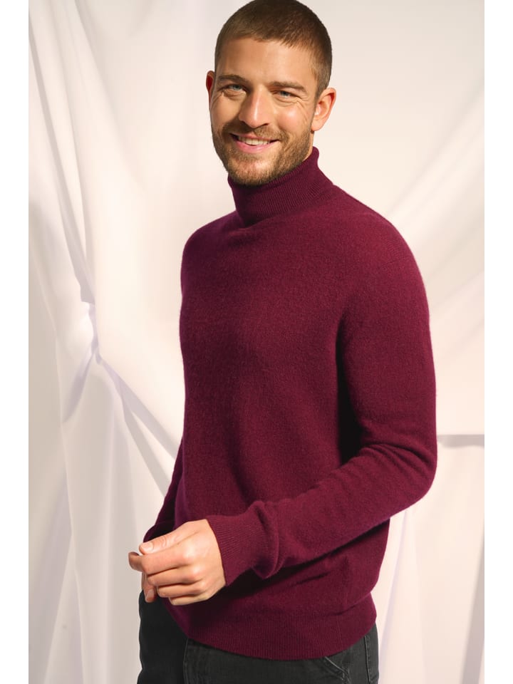 Svetr Just Cashmere Bordeaux 508501 Kaschmir-Rollkragenpullover "Connor" in Bordeaux - 3