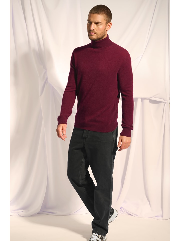 Svetr Just Cashmere Bordeaux 508501 Kaschmir-Rollkragenpullover "Connor" in Bordeaux - 5