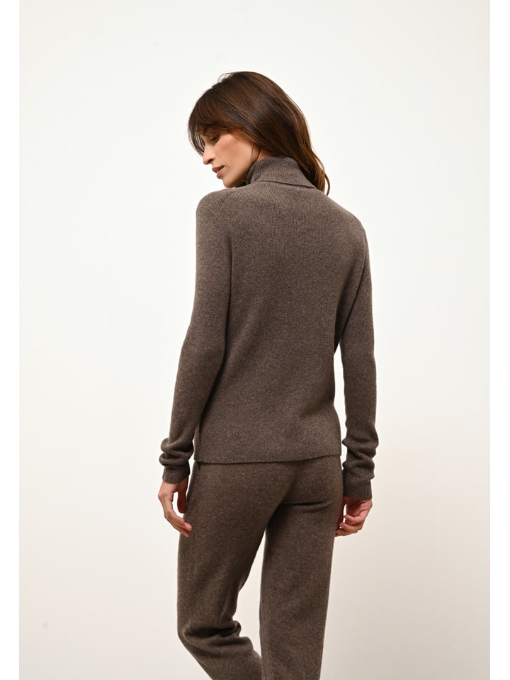 Just Cashmere Braun 817362 Kaschmir-Rollkragenpullover "Lanais" in Braun - 2