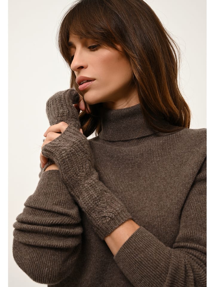 Just Cashmere Braun 817362 Kaschmir-Rollkragenpullover "Lanais" in Braun - 3