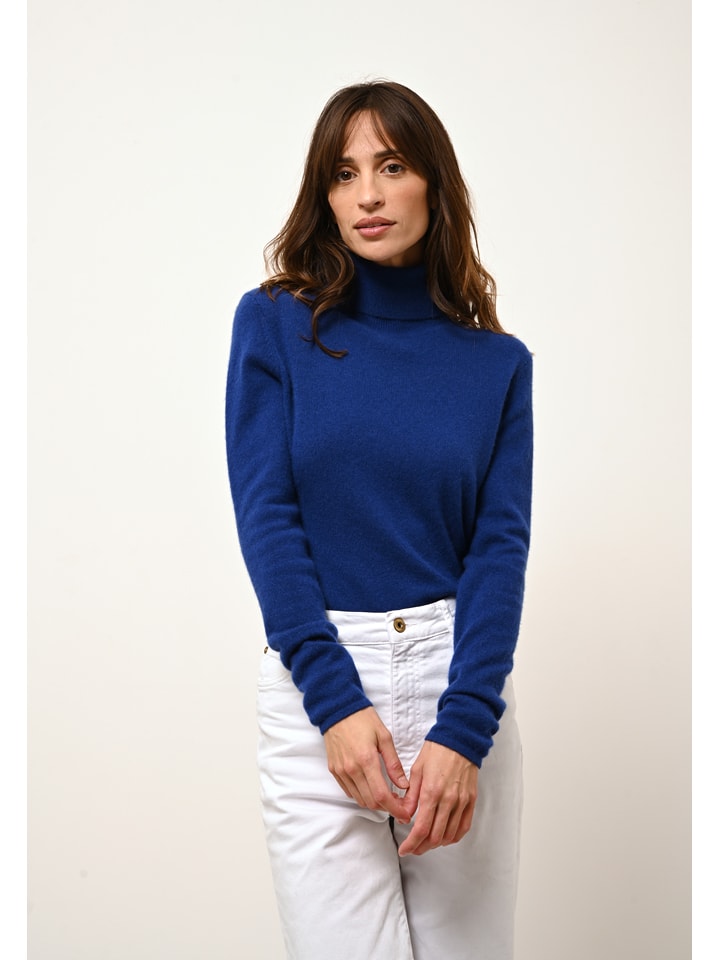 Just Cashmere Blau 1617151 Kaschmir-Rollkragenpullover "Ava" in Blau - 3