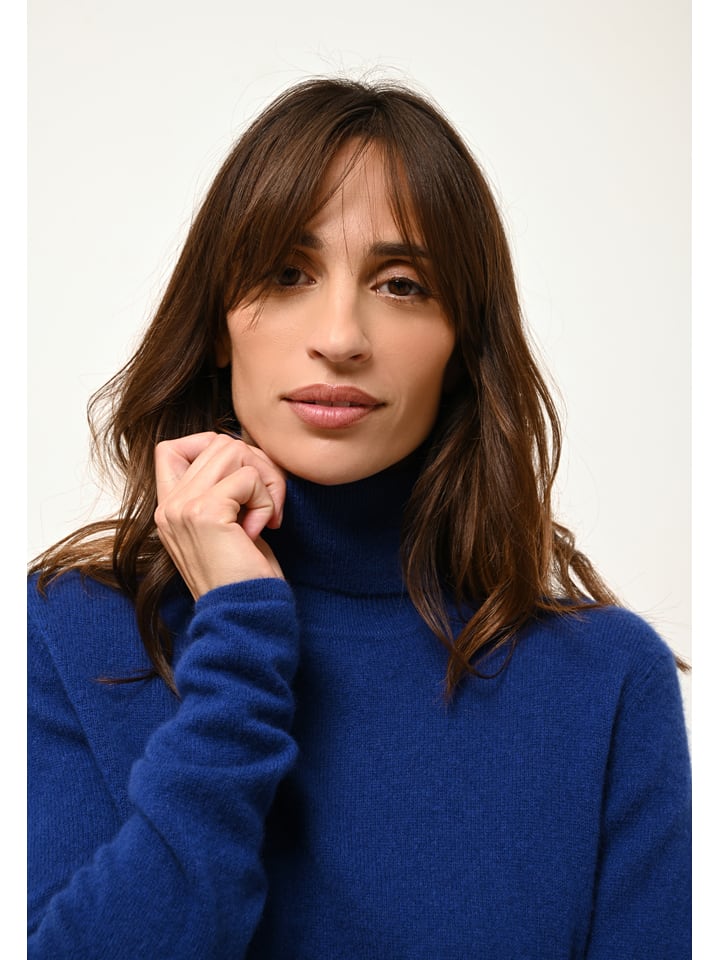 Just Cashmere Blau 1617151 Kaschmir-Rollkragenpullover "Ava" in Blau - 4