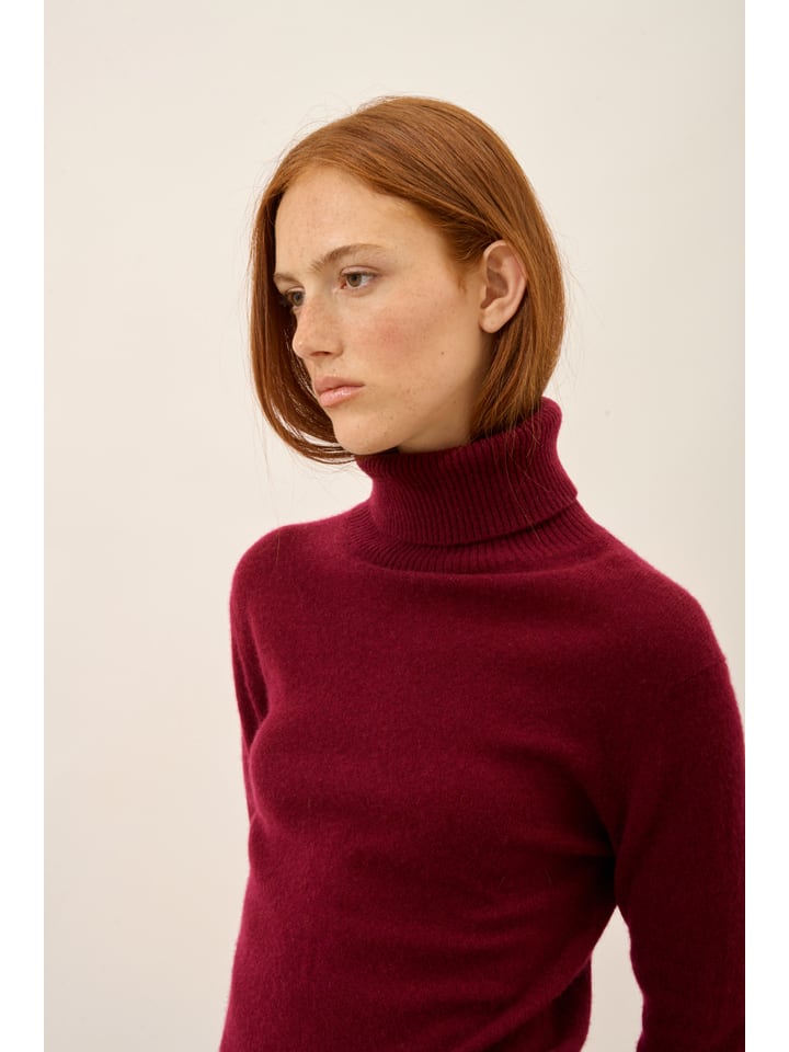 Just Cashmere Bordeaux 235727 Kaschmir-Rollkragenpullover "Lexie" in Bordeaux - 3