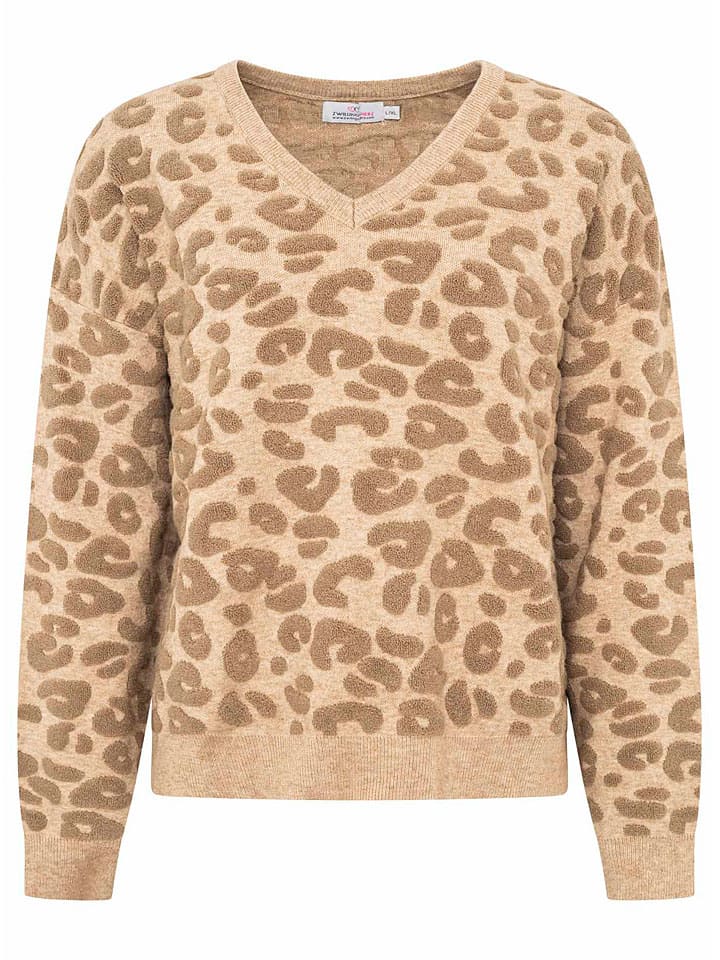 Zwillingsherz Hellbraun 4127591 Pullover "3D Leo" in Hellbraun - 3