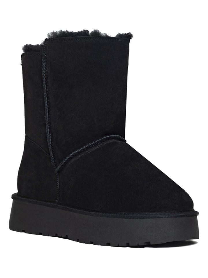 Boty Gooce Schwarz 8738214 Leder-Winterboots "Tempe" in Schwarz - 3