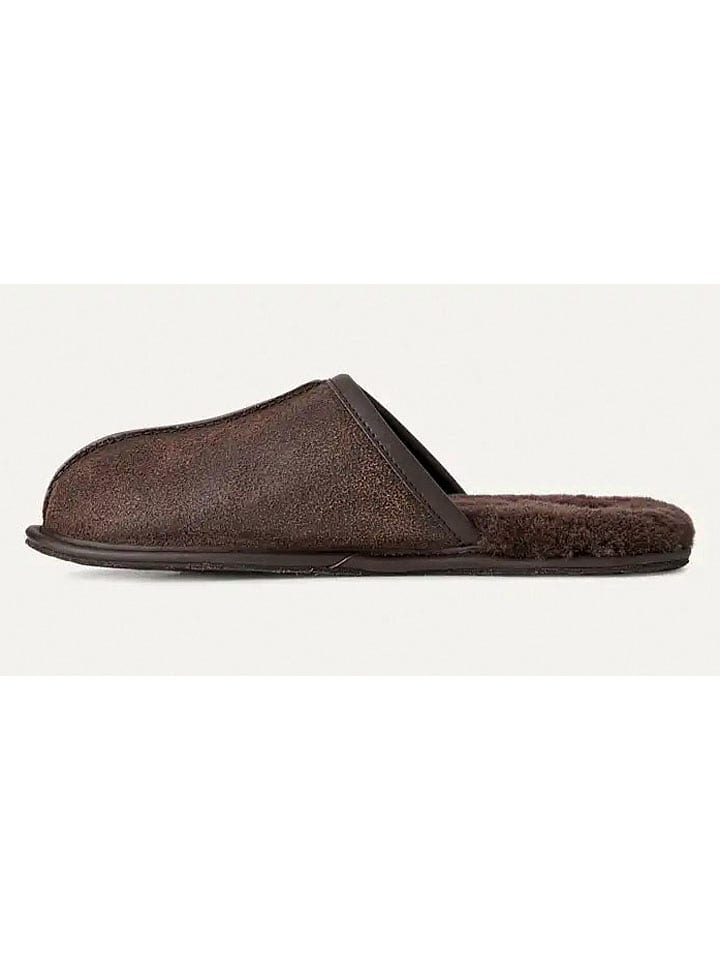Boty UGG Braun 8265569 Leder-Hausschuhe "Scuff" in Braun - 3