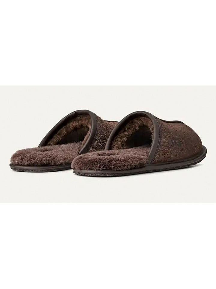 Boty UGG Braun 8265569 Leder-Hausschuhe "Scuff" in Braun - 4