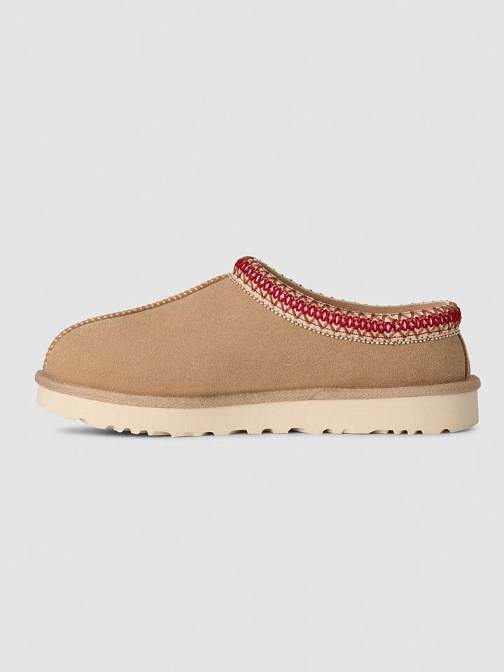 UGG Beige/ Rot 1209930 Leder-Hausschuhe "Tasman II" in Beige/ Rot - 3