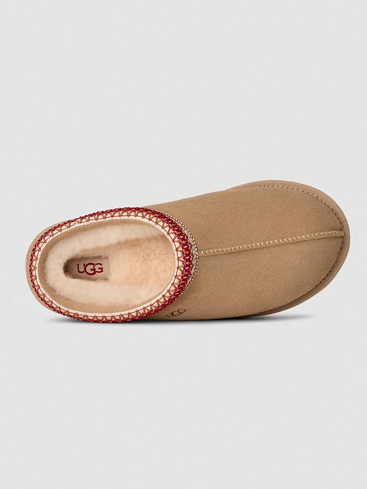 UGG Beige/ Rot 1209930 Leder-Hausschuhe "Tasman II" in Beige/ Rot - 5