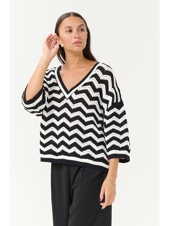Sveter Kaffe Schwarz/ Weiß 4552781 Pullover in Schwarz/ Weiß - 2