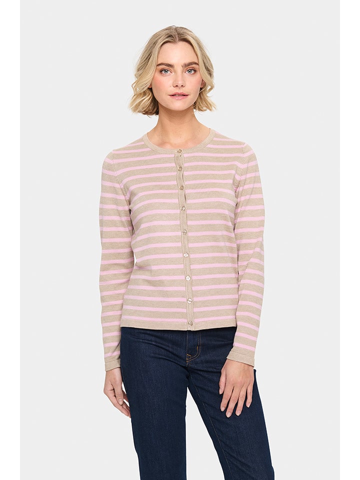 Sveter SAINT TROPEZ Rosa/ Beige 2518773 Cardigan in Rosa/ Beige - 2