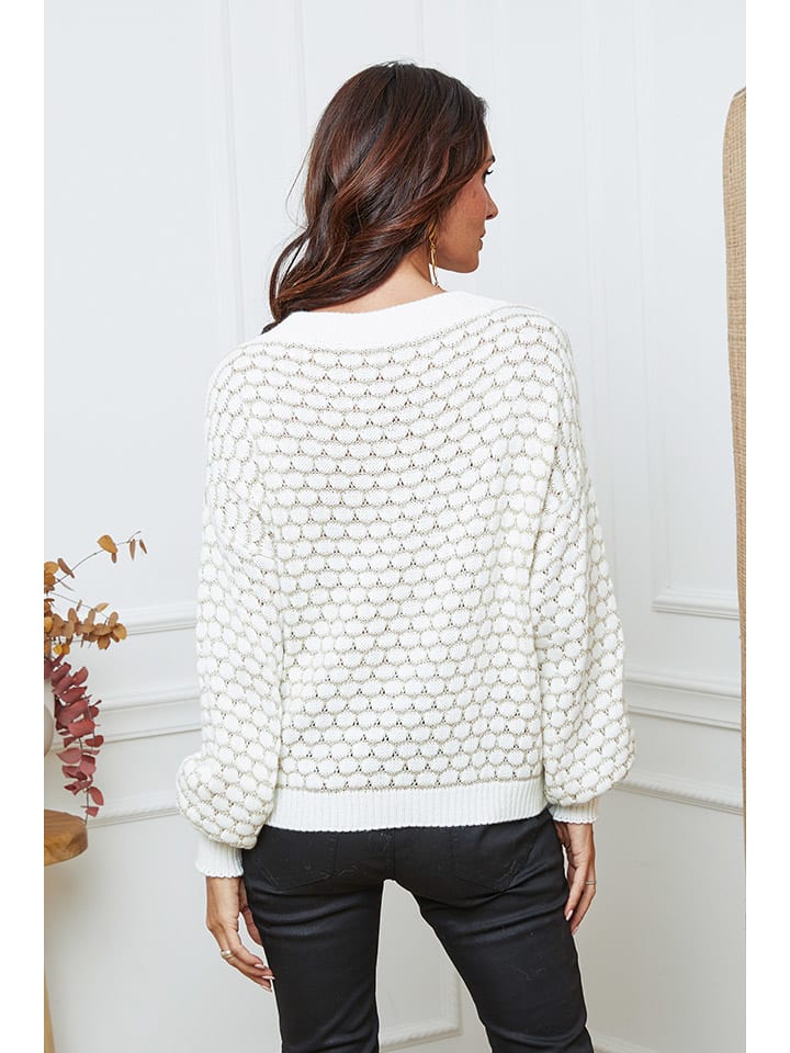Sveter So Cachemire Weiß/ Beige 431191 Pullover "Azul" in Weiß/ Beige - 3