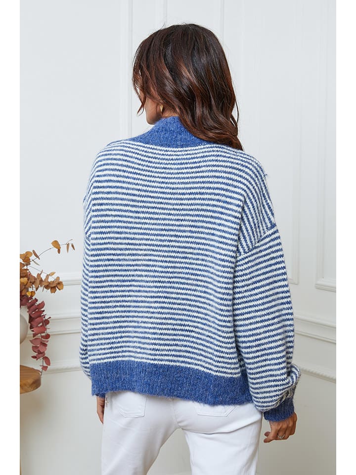 Sveter So Cachemire Blau/ Weiß 2578555 Pullover "Calinia" in Blau/ Weiß - 3