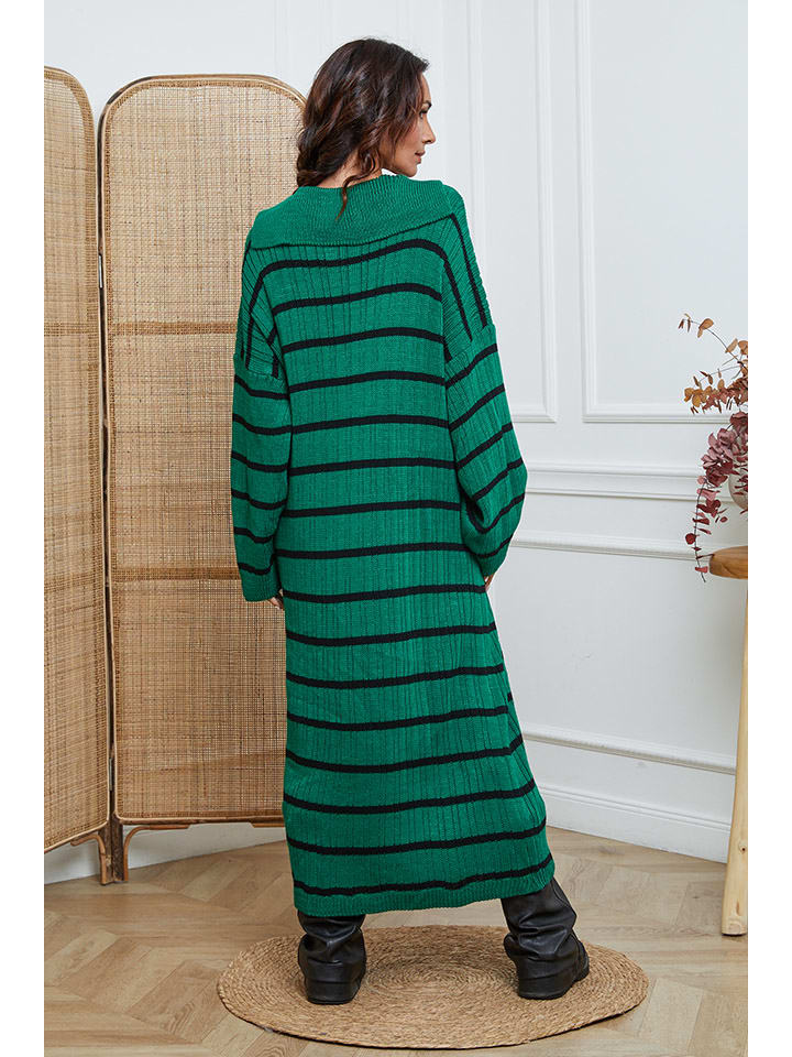 Šaty So Cachemire Grün/ Schwarz 700564 Strickkleid "Dowell" in Grün/ Schwarz - 4