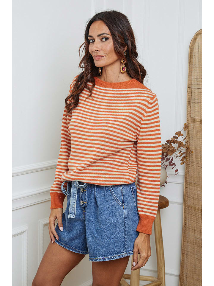Sveter So Cachemire Orange/ Beige 1407312 Pullover "Dweg" in Orange/ Beige - 2