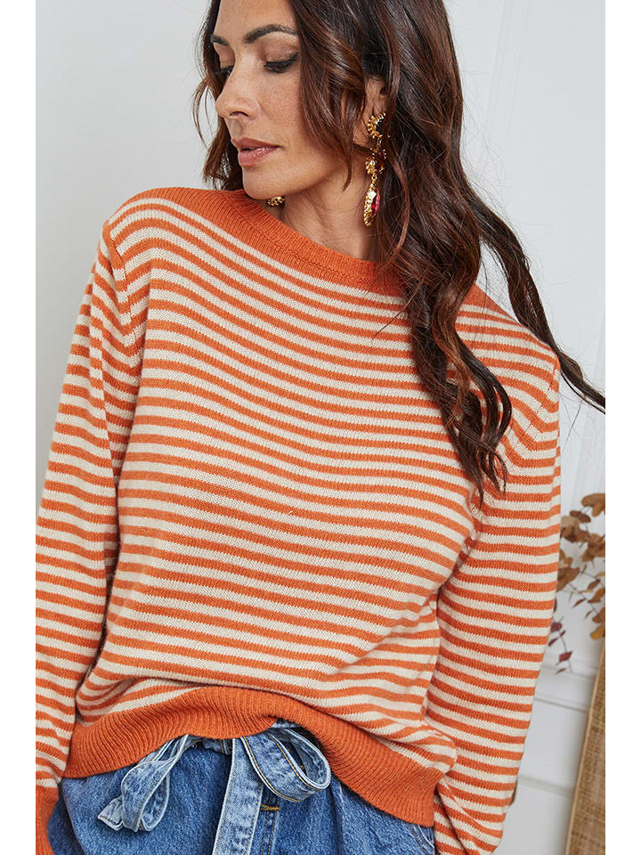 Sveter So Cachemire Orange/ Beige 1407312 Pullover "Dweg" in Orange/ Beige - 4