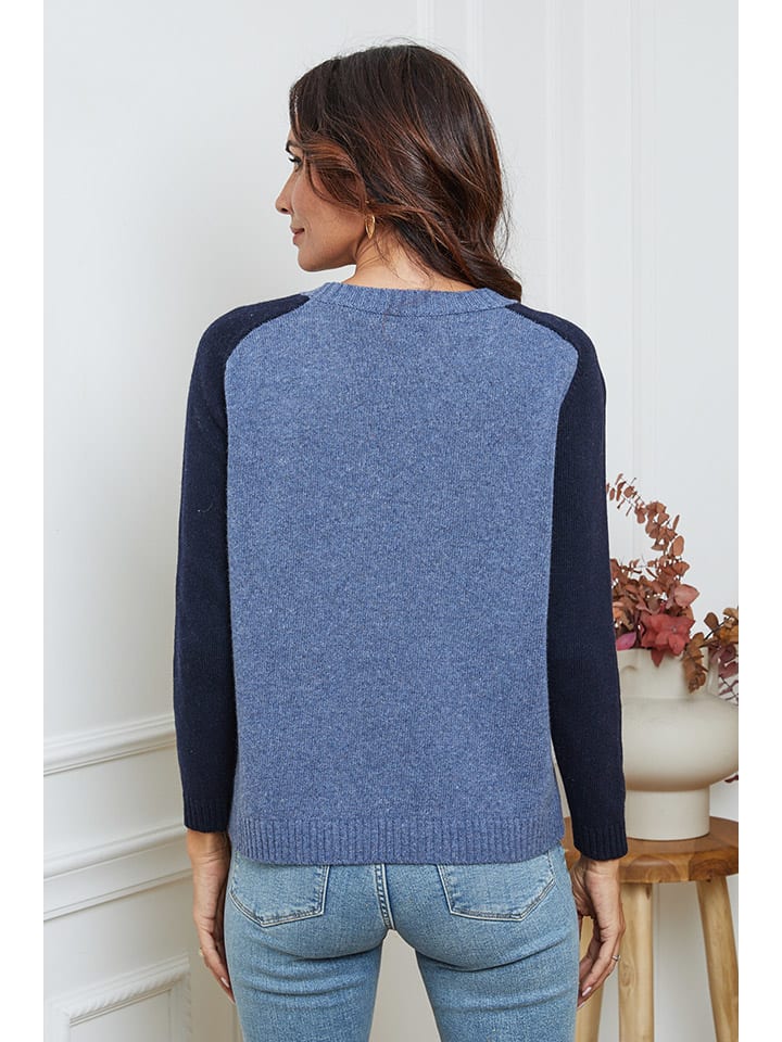 Sveter So Cachemire Blau/ Dunkelblau 3817407 Pullover "Kaleis" in Blau/ Dunkelblau - 3