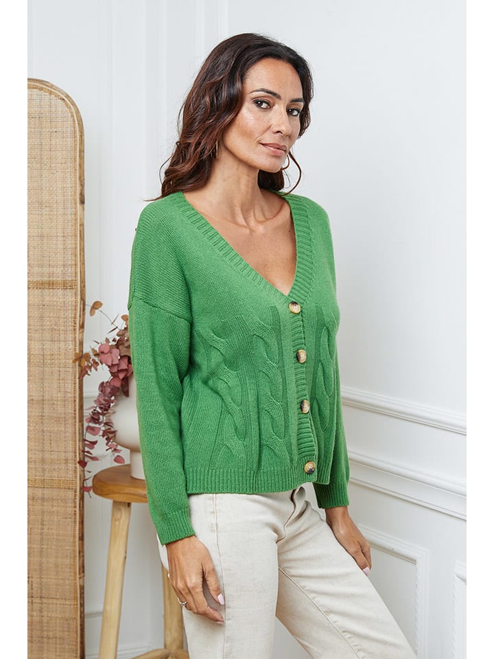 Sveter So Cachemire Grün 991037 Cardigan "Laem" in Grün - 2