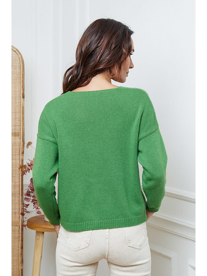 Sveter So Cachemire Grün 991037 Cardigan "Laem" in Grün - 3