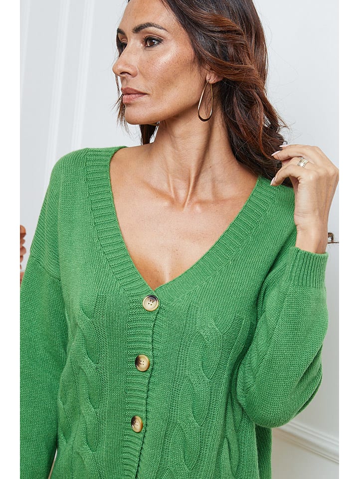 Sveter So Cachemire Grün 991037 Cardigan "Laem" in Grün - 4