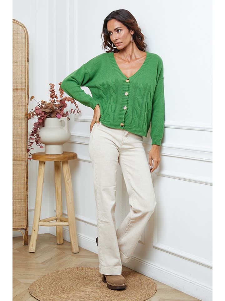 Sveter So Cachemire Grün 991037 Cardigan "Laem" in Grün - 5