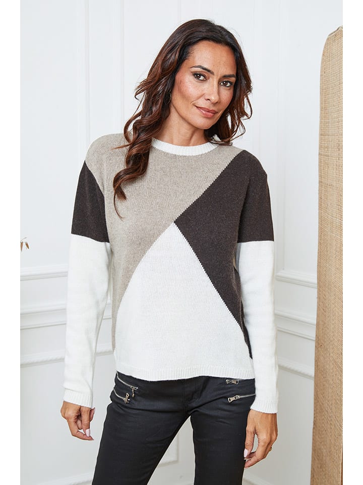 Sveter So Cachemire Creme/ Beige/ Braun 9981390 Pullover "Lanos" in Creme/ Beige/ Braun - 1