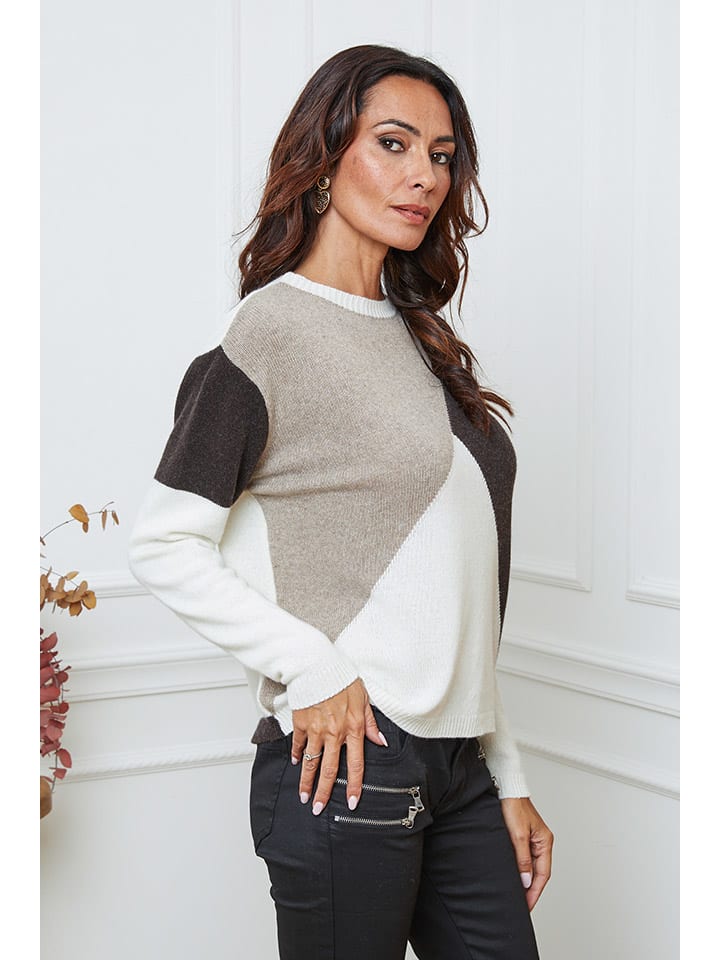 Sveter So Cachemire Creme/ Beige/ Braun 9981390 Pullover "Lanos" in Creme/ Beige/ Braun - 2