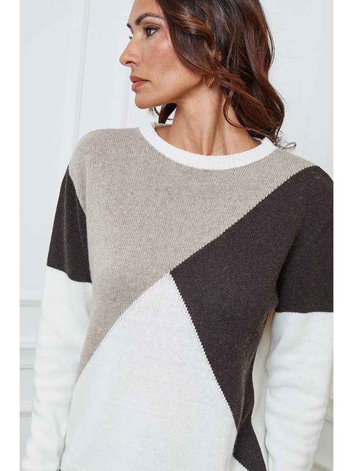 Sveter So Cachemire Creme/ Beige/ Braun 9981390 Pullover "Lanos" in Creme/ Beige/ Braun - 4