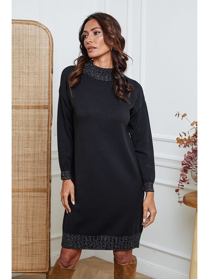 Šaty So Cachemire Schwarz 3472370 Strickkleid "Linoa" in Schwarz - 1